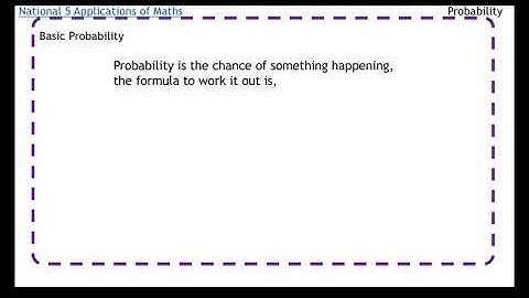 National 5 Applications of Maths: Basic Probability Calculations
