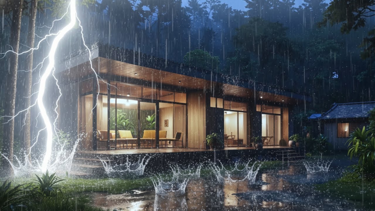 🌧️Deep Sleep Thunderstorm Sounds – Heavy Rain in the Misty Forest