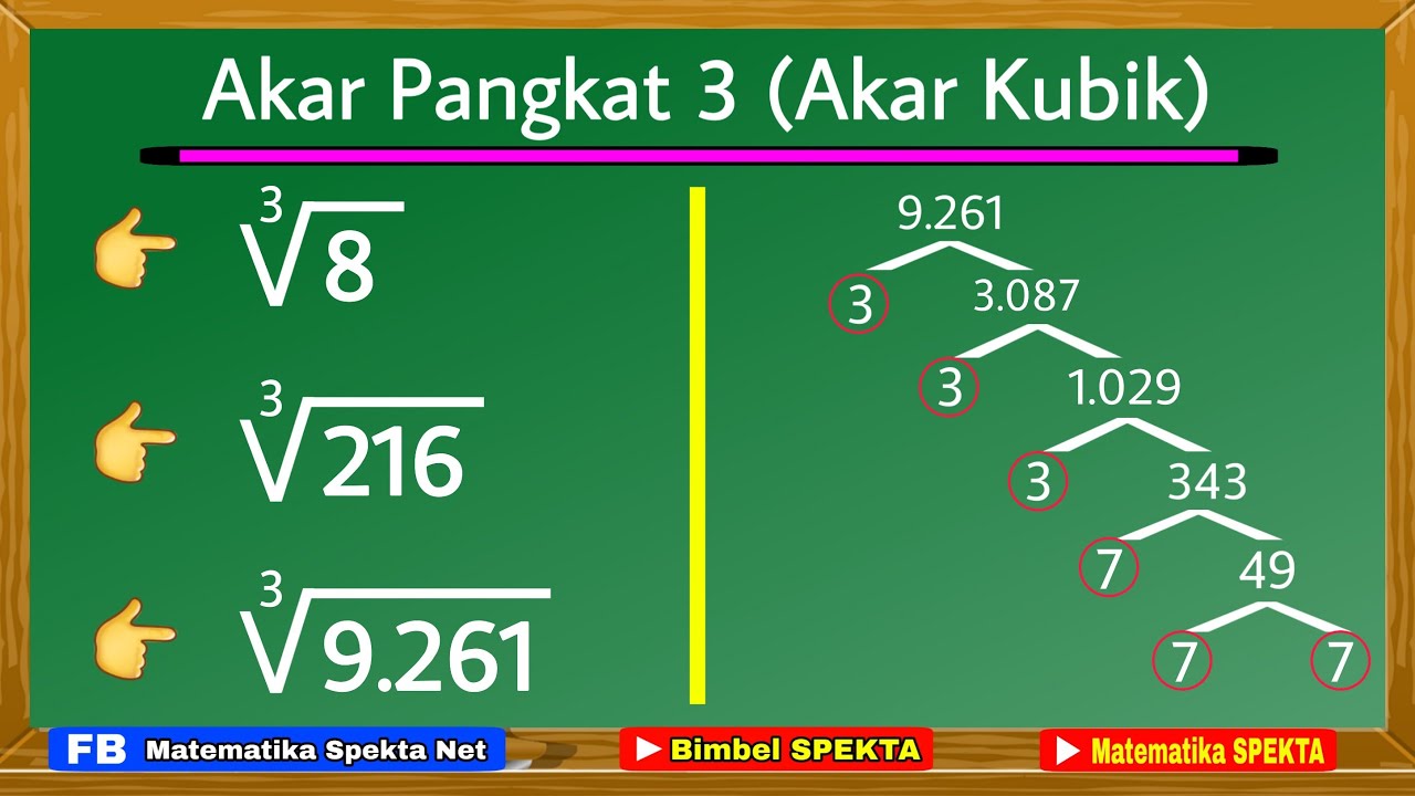 Cara Menentukan Akar Pangkat 3 Akar Kubik Youtube