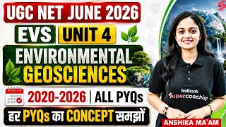 UGC NET EVS Paper 2 | Environmental Geoscience UGC NET PYQs | UGC NET EVS Unit 4 PYQs By Anshika Mam