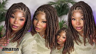 FAVE Soft Faux Locs Synthetic Ombre Brown Wig from Amazon 😊| MIONEKA G screenshot 1