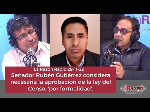 Senador Rubén Gutiérrez considera necesaria la aprobación de la ley del Censo. 'por formalidad'.