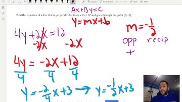 6.3 Parallel and Perpendicular Lines Standard Form Example