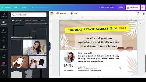 How To Edit templates Real Estate Postcards in Canva