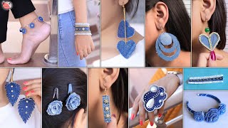 11 Fashion Jewelry Making From Old Jeans | Reuse Of Old Waste Clothes