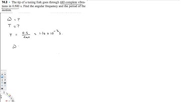 Find the angular frequency and the period of the motion