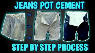 Pantalon na pot cement (durable pot cement) Creative jeans pot cement