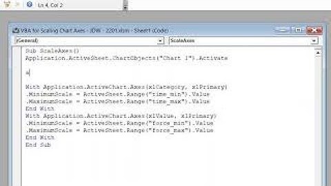 VBA for Scaling Chart Axes Video Instruction - JDW - 2201