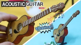 [MINIATURE] DIY How to Make Acoustic Guitar -Tutorial 미니어쳐 통기타 만들기!!