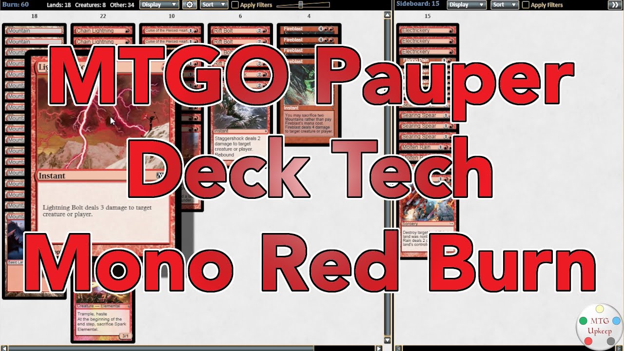 MTGO Pauper — Mono Red Burn — Deck Tech