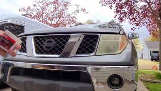 Polishing headlights with Mothers Mag and Aluminum Polish. 2006 Nissan Frontier Nismo