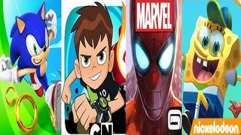 Sonic Dash vs Ben 10 Up to Speed vs Spider-Man Unlimited vs SpongeBob Sponge on the Run