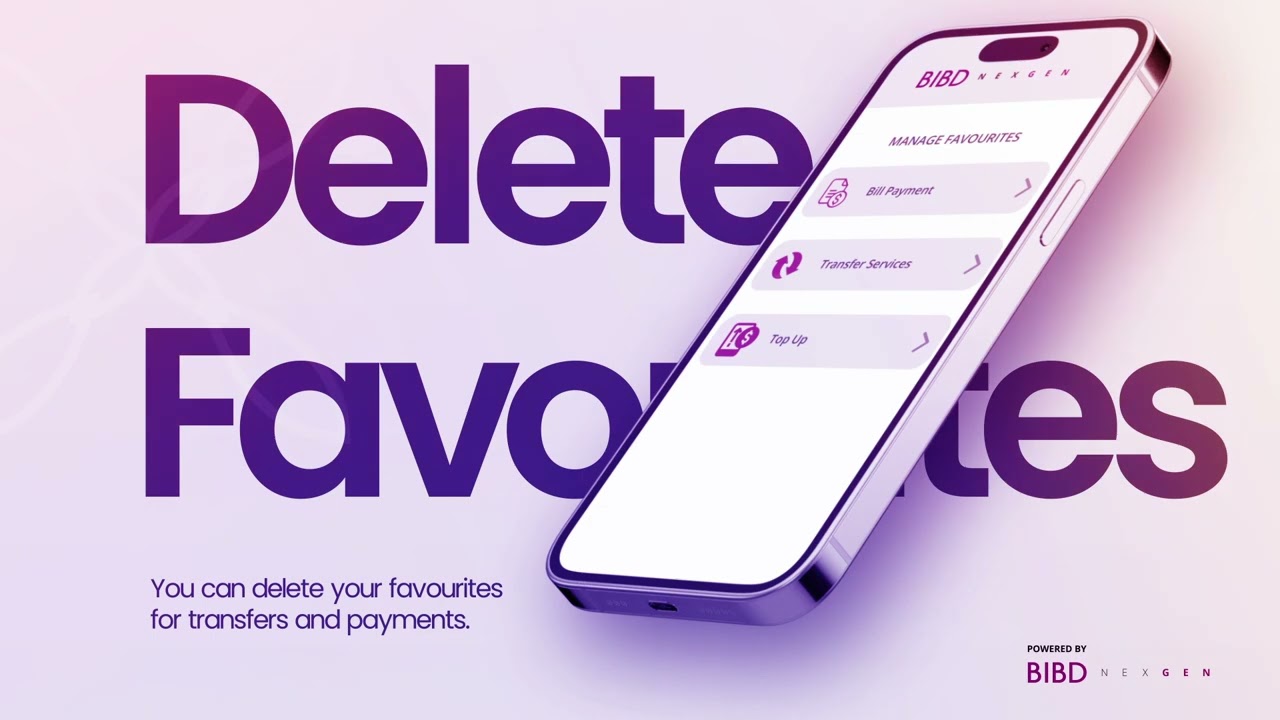 BIBD NEXGEN Wallet: Delete Favourites