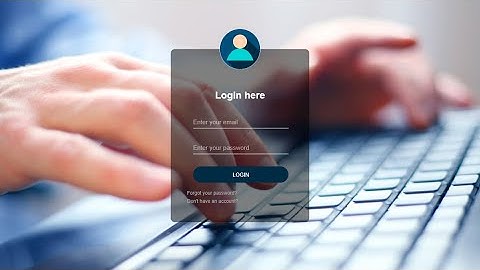 Transparent Login form in HTML and CSS TUTORIAL