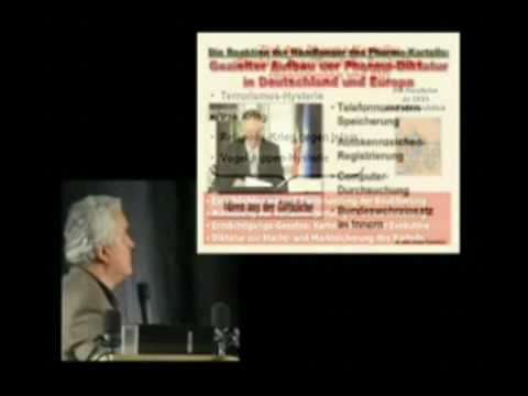 Dr. Rath Vortrag: Das Chemie-Pharma-Ãl-Kartell und ihre Politiker-Mafia-Helfer! Vortrag Ã¼ber Machenschaften des 2.Weltkriegs - BeweisstÃ¼cke des NÃ¼rnberger Prozesses gegen den Chemie / Pharma / Ãl-Konzern IG Farben (BAYER, BASF, Hoechst), und Standart Oil Group. Sehr interessanter Vortrag.