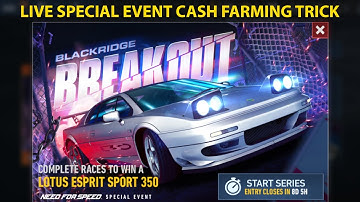 NFS: NO LIMITS CASH FARMING TRICK (SPECIAL LIVE EVENT) Lotus Esprit Sport 350