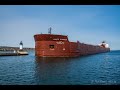 Comfortably Cruising into Duluth, The James R Barker pleasing the crowd with their signature salute