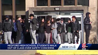 Students protesting safety walk out of Medford High School