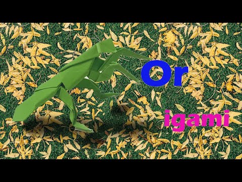 Origami : How to make a paper Praying mantis ,