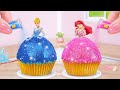 Two beautiful princess cupcakes miniature princess magic pull me up cake compilation  mini cakes