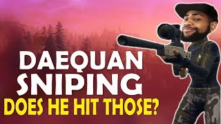 DAEQUAN SNIPING FINALLY | DOES HE HIT THOSE? | HIGH KILL FUNNY GAME - (Fortnite Battle Royale)