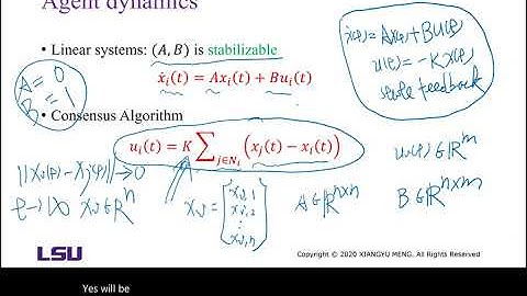 Consensus Algorithm for Linear Multi-Agent Systems Part 1