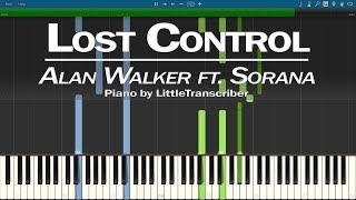 Alan Walker - Lost Control (Piano Cover) ft. Sorana Synthesia Tutorial by LittleTranscriber chords