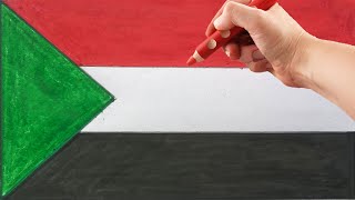 How to Draw the Flag of Sudan 🇸🇩 رسم علم السودان  🇸🇩  Sudan Flag Drawing 🇸🇩 كيفية رسم علم السودان