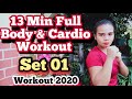 13 min full body  cardio workout set 1  zumba dance 2020  cardio workout  chikie