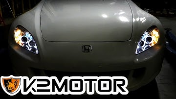 K2 MOTOR INSTALLATION VIDEO:  2004-2009 S2000 AP2 Projector Headlights