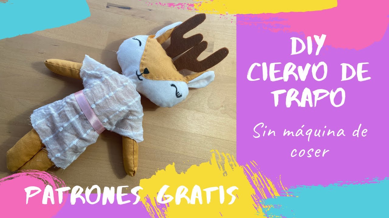 Ciervo peluche DIY | Sin máquina de coser | Patrones gratis | ciervo de trapo | muñeco