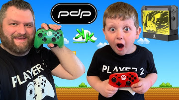 PDP Mario & Luigi Nintendo Switch Pro Controller and Pokémon Nintendo Switch Light Up Dock Shield