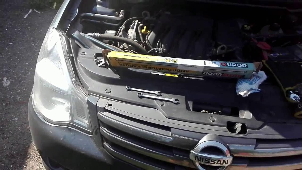 Как снять бампер ниссан альмера g15 Ниссан альмера 2014 г. G15. Almera V (G11). Ремонт. Установка. Амортизаторы капо