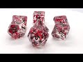 Infused - Red Butterfly w/ Black - Old School 7 Piece DnD RPG Dice Set