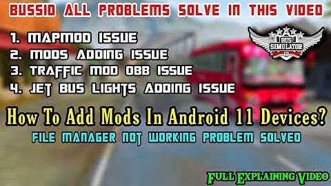 Bussid All Problems Solved | Mods Adding Issue In Android 11| Jet Bus Lights Issue |#Bussid