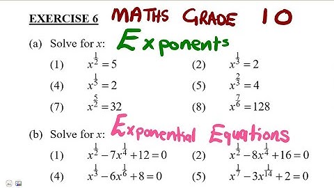 Mathematics Grade 10 Exponential Equations with Fractional Exponents @mathszoneafricanmotives