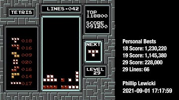 NES Tetris - 100 Lines on Level 29 Start