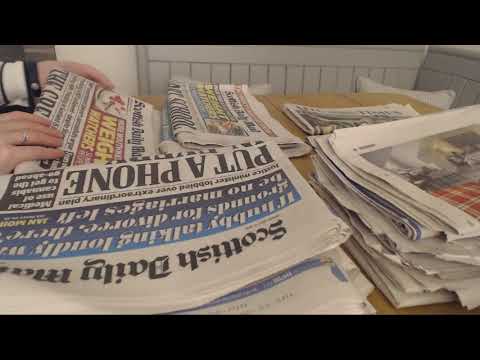 ASMR-Sorting-Through-Old-Newspapers-Page-Turning-Wh