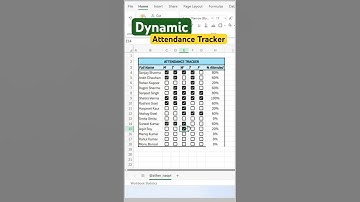 Dynamic attendance tracker in excel l attendance sheet in excel #excelshorts #ytshorts