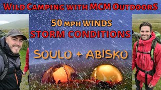 50mph WIND + HEAVY RAIN Wild Camping with MCM Outdoors Soulo + Abisko in a storm Lake District UK