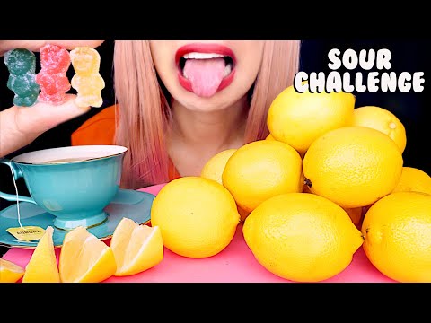 ASMR EXTREME SOUR LEMON CHALLENGE | SOUR CANDY *EATING SOUNDS* 먹방