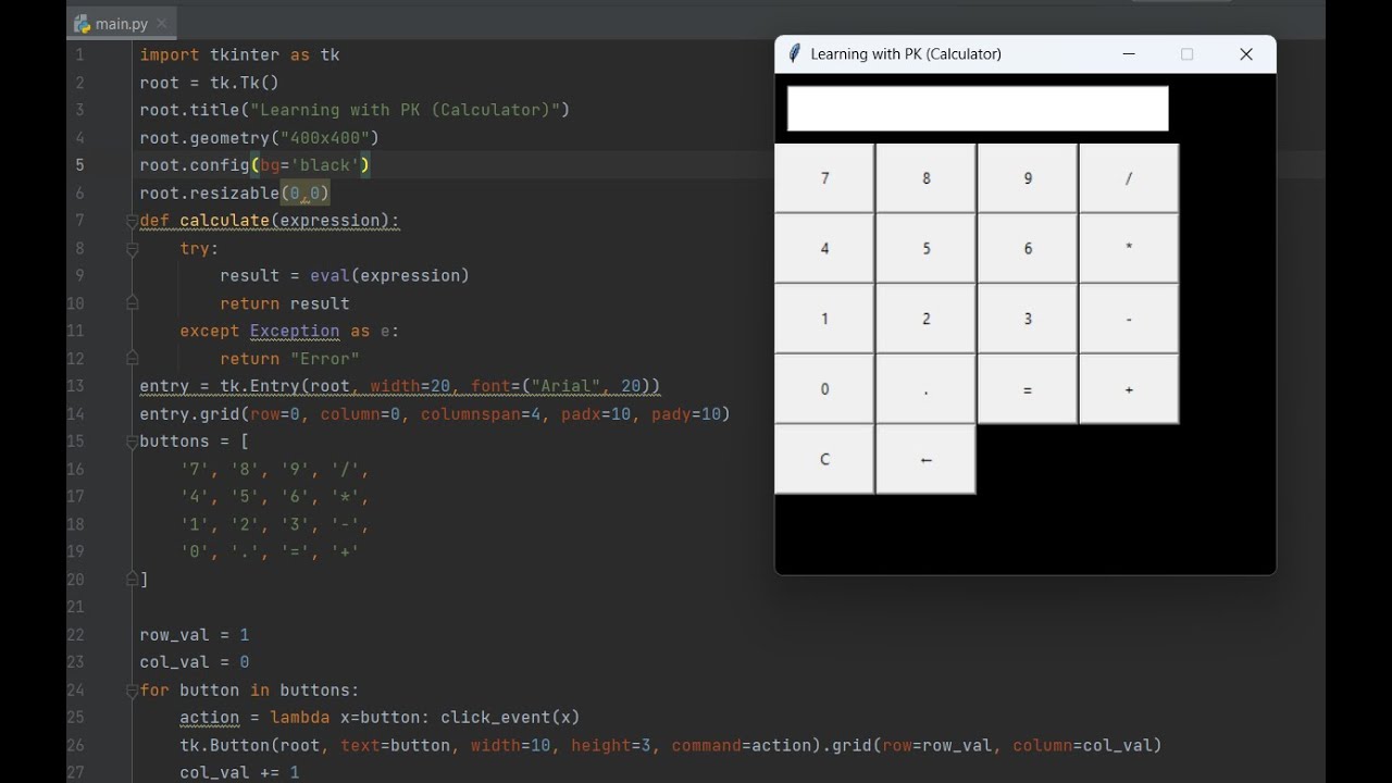 Creating A Calculator Using Tkinter | Python Tkinter GUI Tutorial - YouTube