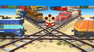 【踏切アニメ】くねくね電車危険な交差点を駆け抜ける🚍 (Full) Train Sad Story Fumikiri 3D Railroad Crossing Animation #1