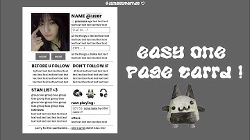 easy one page carrd tutorial ! ♡