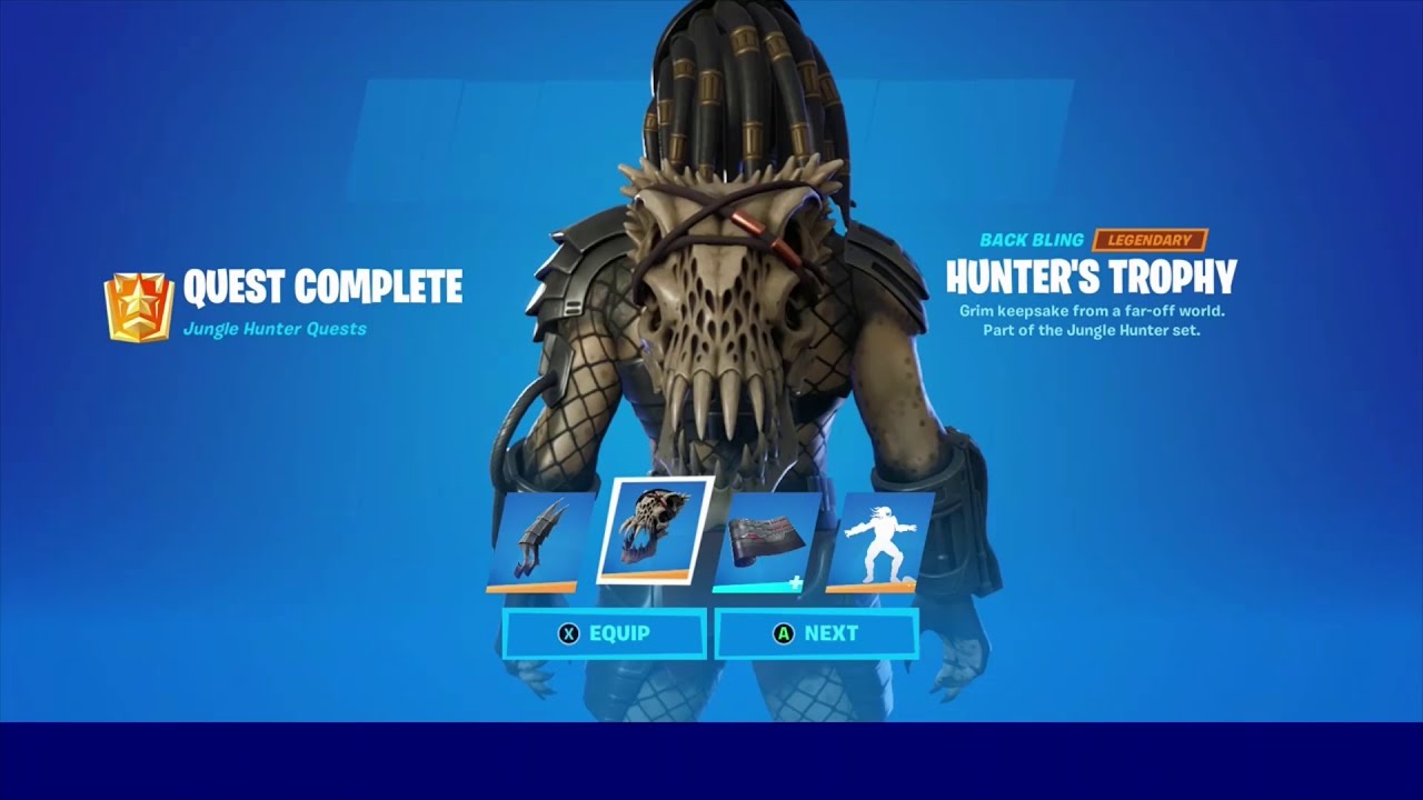 ALL PREDATOR REWARDS *UNLOCKED* IN FORTNITE! (JUNGLE HUNTER QUESTS 100% COMPLETE)