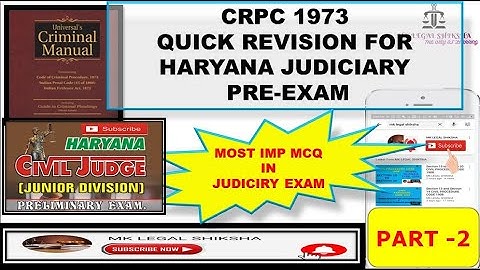 QUICK REVISION OF CRPC FOR HARYANA JUDICIARY PART 2 #HARYANAJUDICIARY #RJS #LAW #CRPC #PCSJ