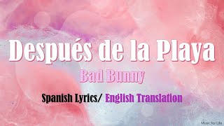 Bad Bunny - Despuès de la Playa (Lyric Video)