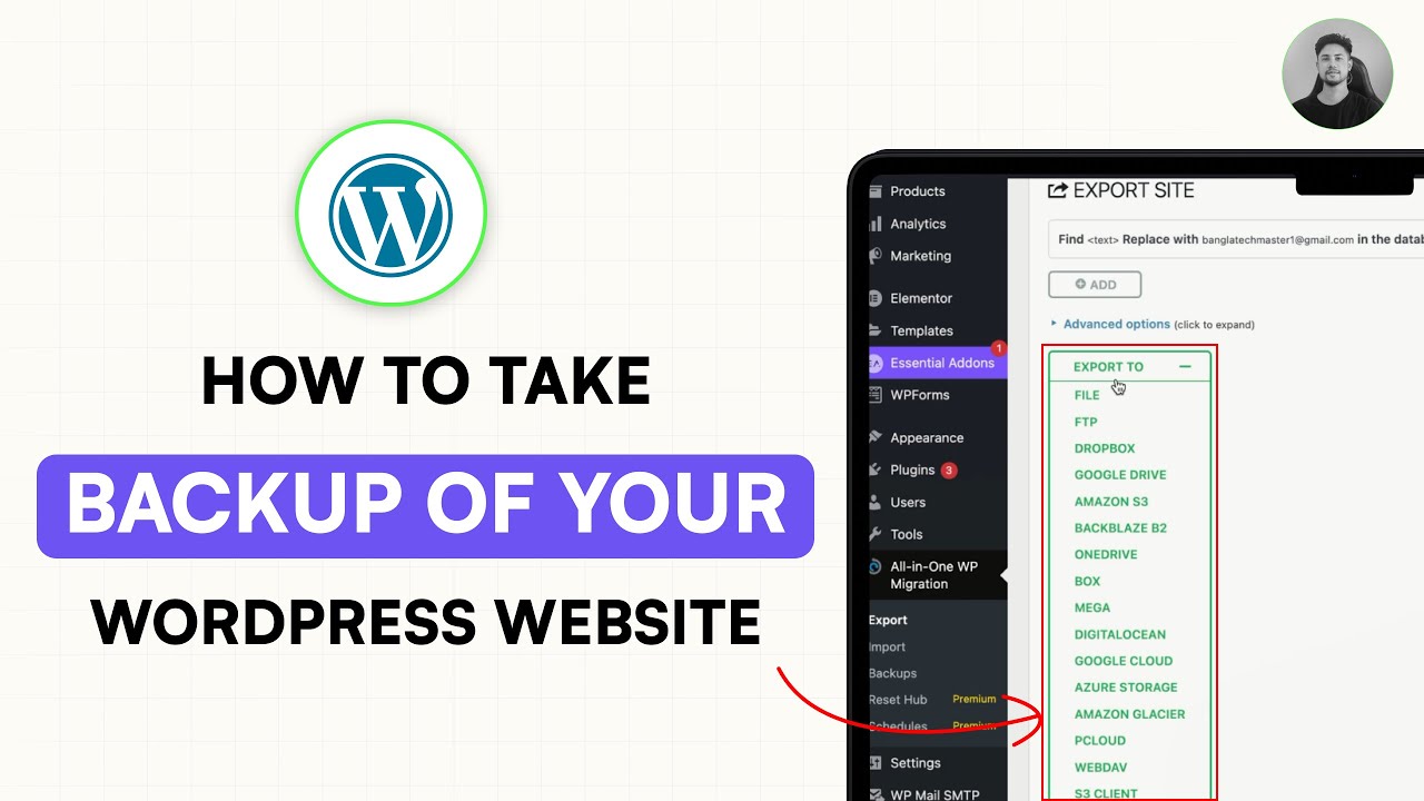 How to take a backup of your WordPress website || @StepByStepTutorial ...