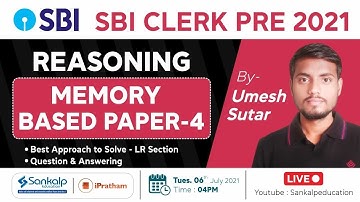 SBI Clerk2021 || Reasoning memory Based paper -4 || Umesh sutar
