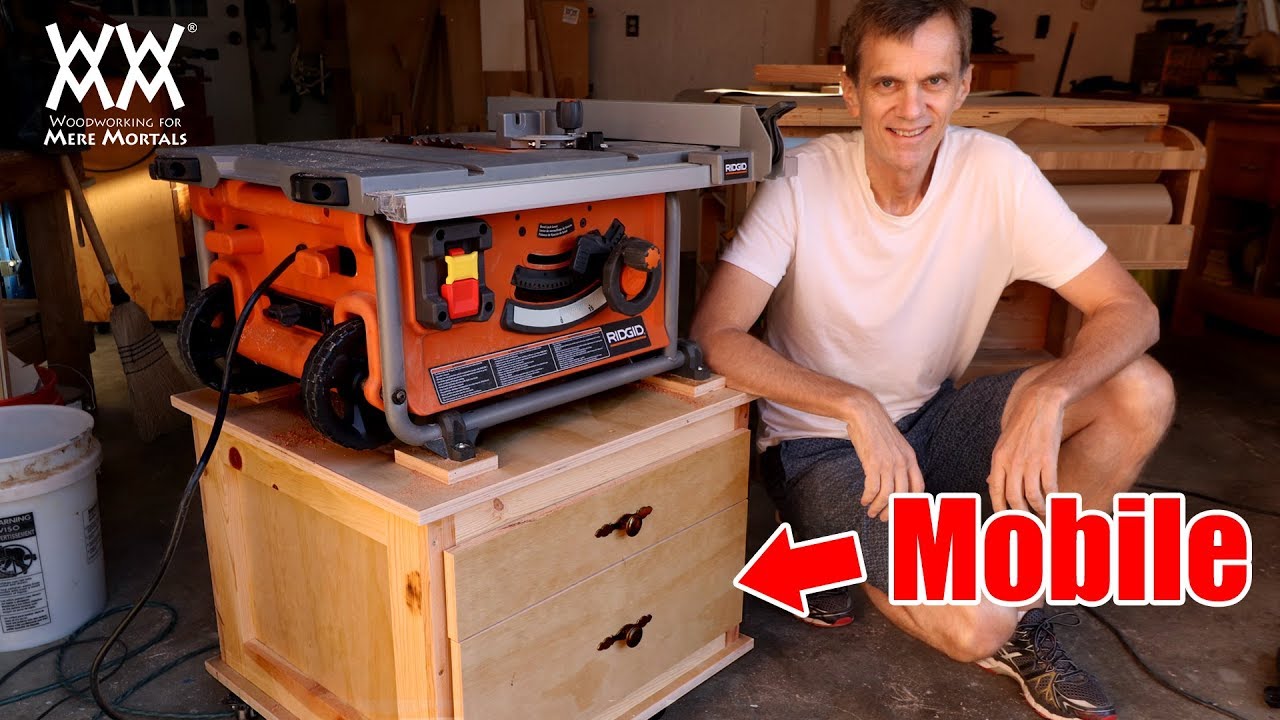 Mobile Tablesaw Cart | Woodworking shop project - YouTube